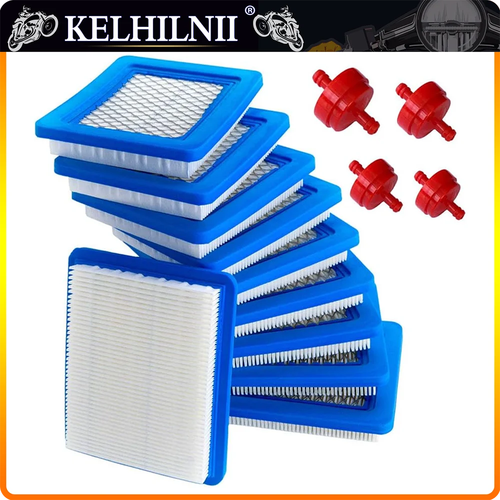 10pcs 491588S Air Filter 4pcs 394358 Fuel Filter Compatible For Briggs Stratton 491588 4915885 Toro 20332 Craftsman 33644