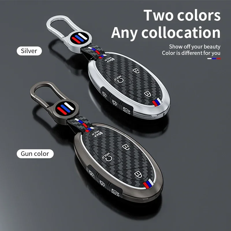 5 7 Buttons Zinc Alloy + Silicone Car Key Case Cover For Hyundai Kona Ev Grandeur GN7 IONIQ 6 2023 2024 Remote Key Protect Shell