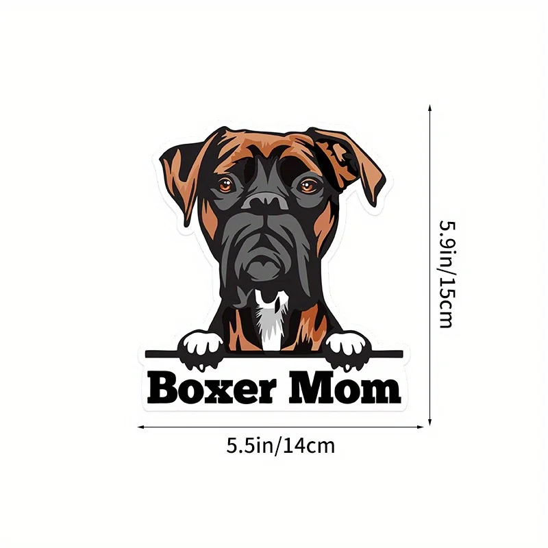 Boxer Mom Vinyl Sticker - Boxer Dog Decal - For Car Laptop Suitable For Any Flat Position Car Decal