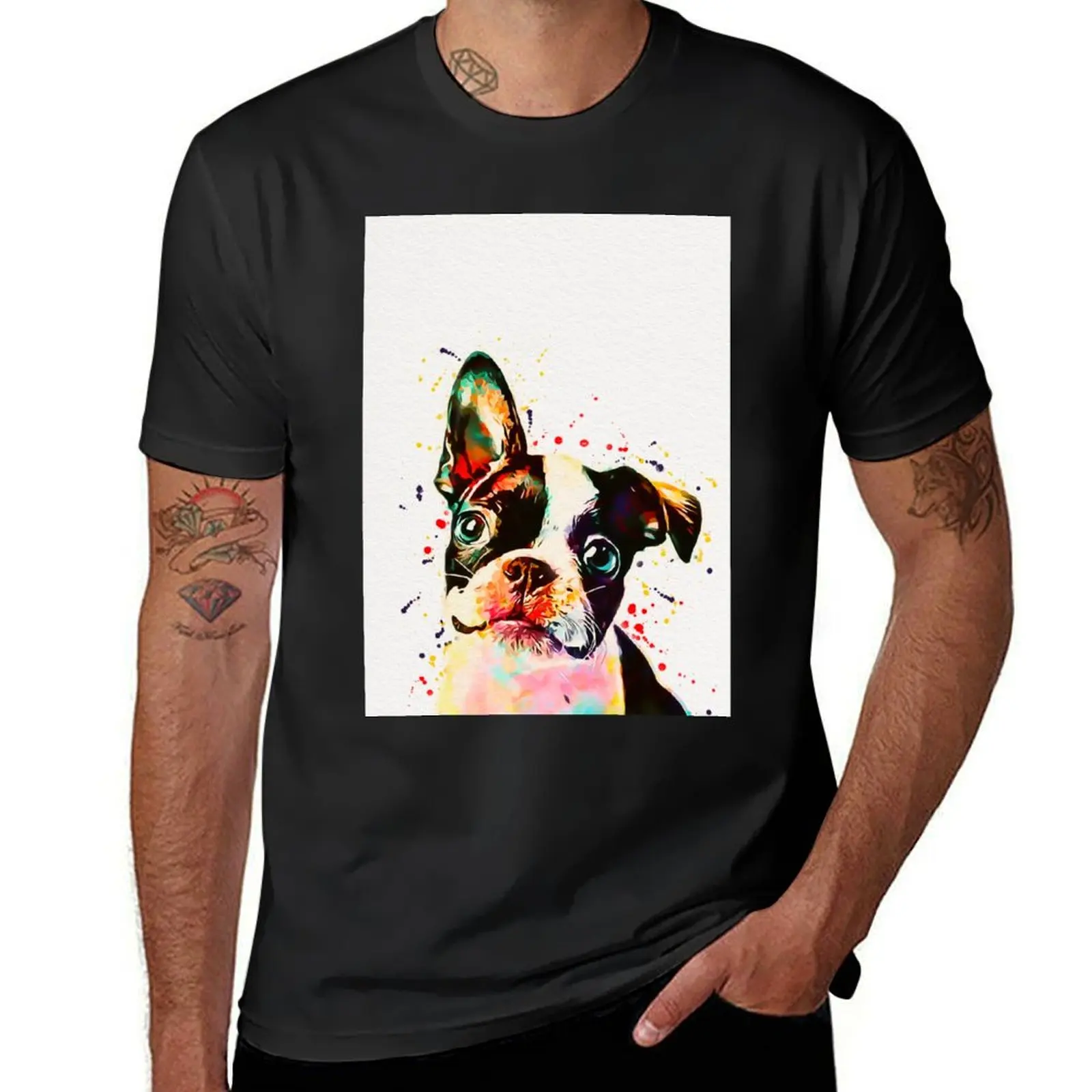 

Boston Terrier Watercolor T-Shirt tees sweat Men's clothing