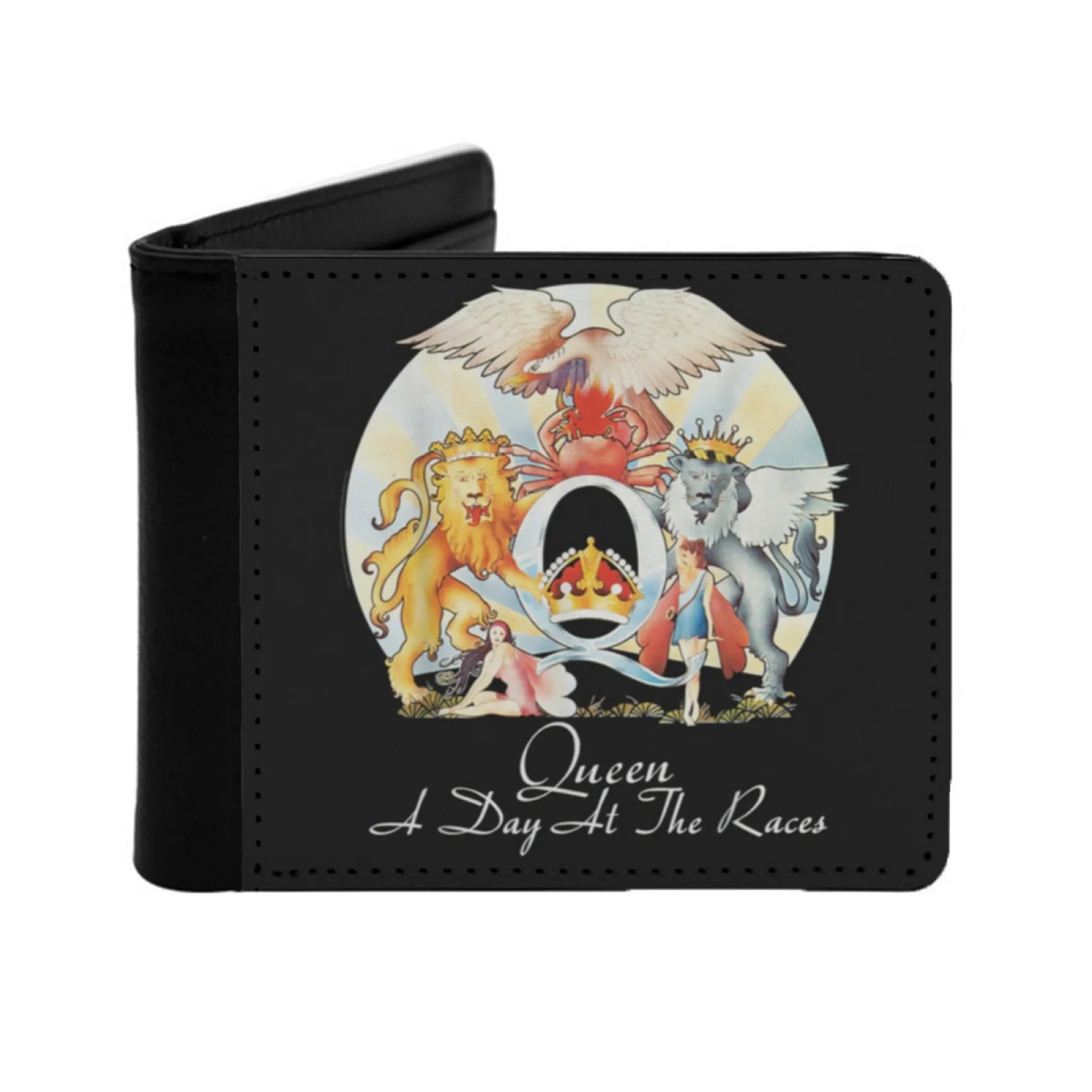 

Queen Official A Day At The Races Кожаные мужские кошельки Держатель для кредитных карт Кошелек Черный кошелек Queen Official A Day At The Races