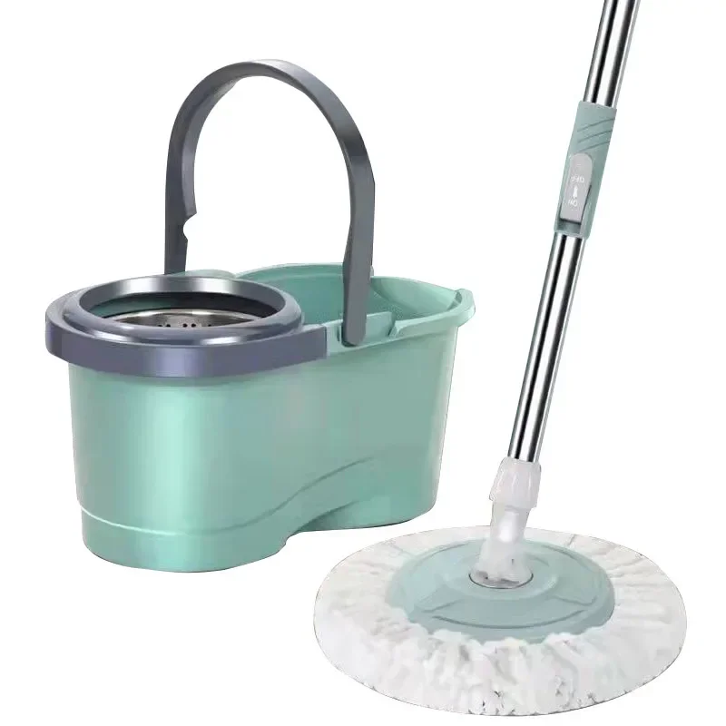 Double drive rotary mop hand pressure self-wringing water drying lazy portable bucket set household