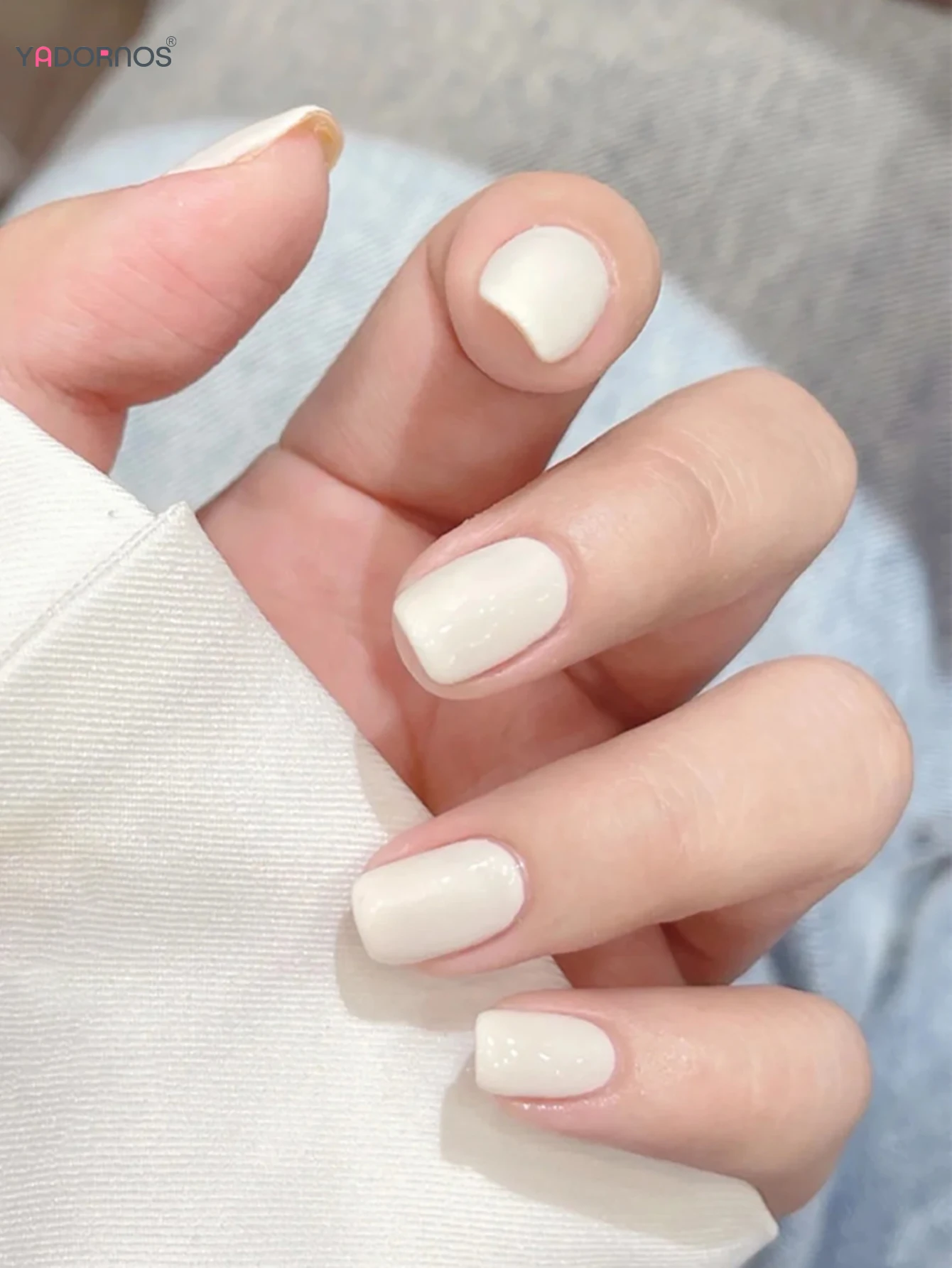 Simple Solid Beige Color Short Fake Manicure Charming Comfortable To Wear Waterproof Manicure Nails For Stage Performance Wear