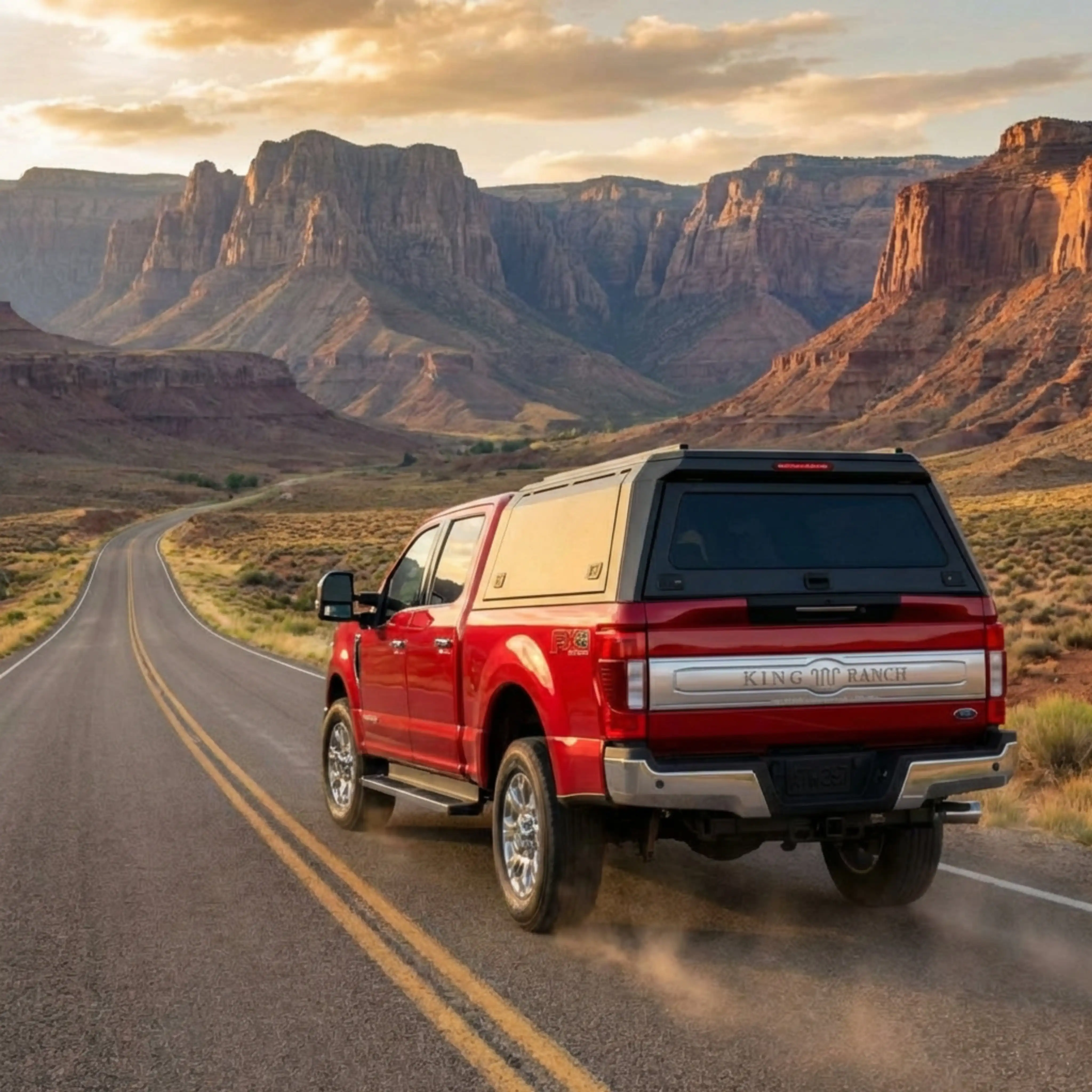 Custom Hard Top Pickup Canopy Topper Waterproof Aluminum Alloy Manual Operation Locking Function for Ford F250 F350 6.8FT