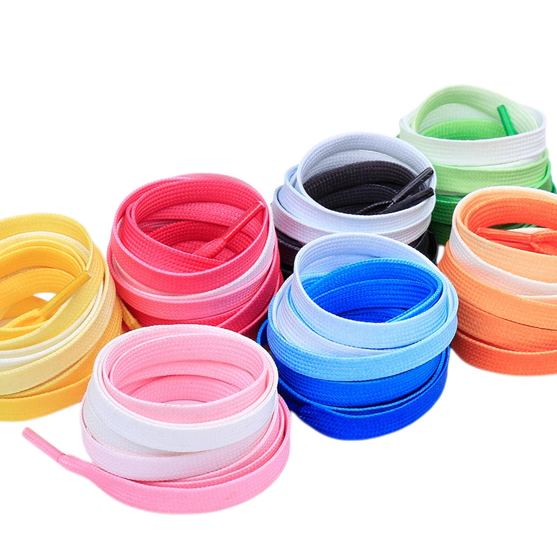 1 Pair Colorful Shoelaces Candy Gradient Party Camping Boots Shoe Laces Canvas Strings Camping Silk Shoelace 90/120/140CM Length