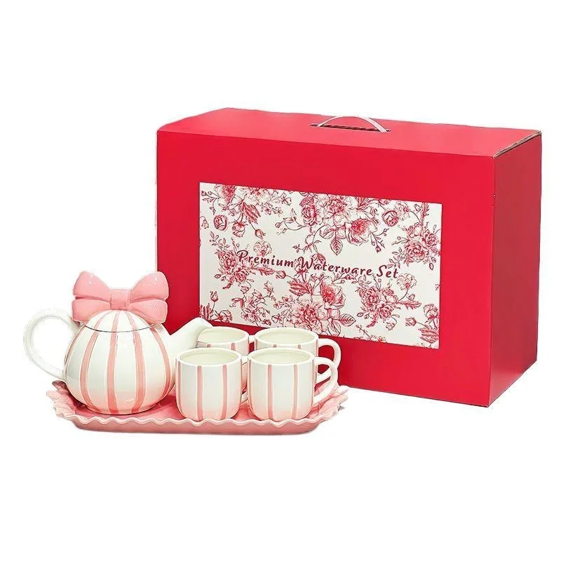 Ceramic tea  light luxury  cup teapot water  household living room kettle water cup teacup ceramic tea set