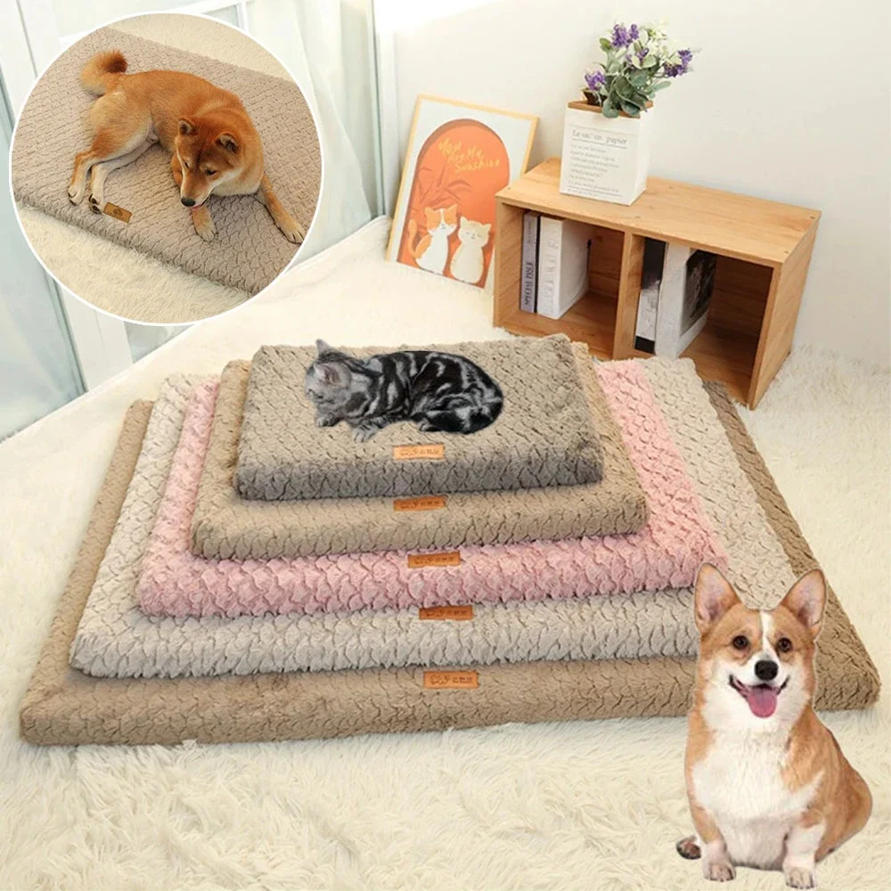 

1PC Short Plush Dog Bed Pet Mat Removable Washable Non-slip Soft and Comfortable for Large Medium Small Dogs Cat Dog Mattress