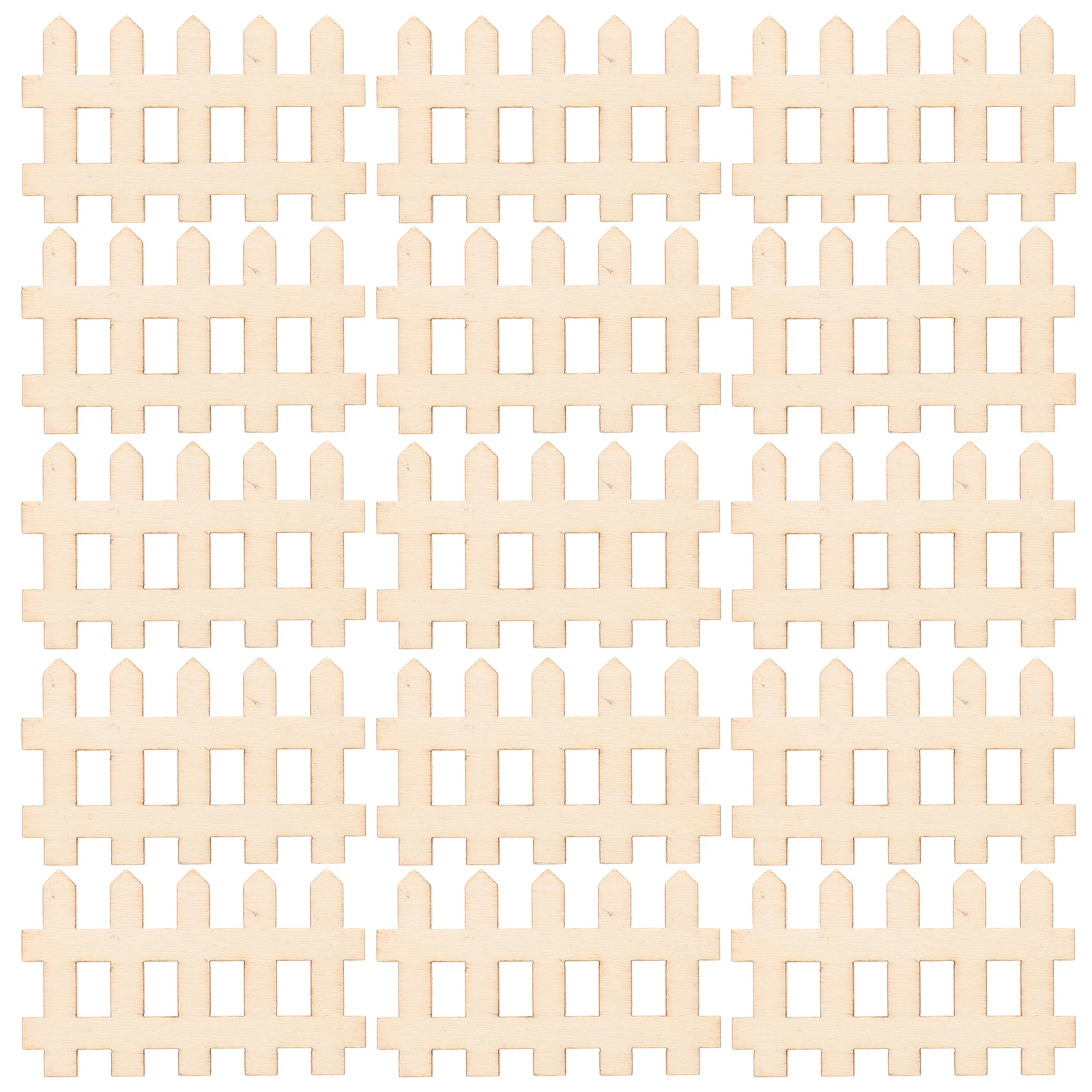 

100 pcs Wooden Fence Props for DIY Mini Garden Decoration Hollow Wood Pieces Picket Fence Accessories Photo Prop Miniature