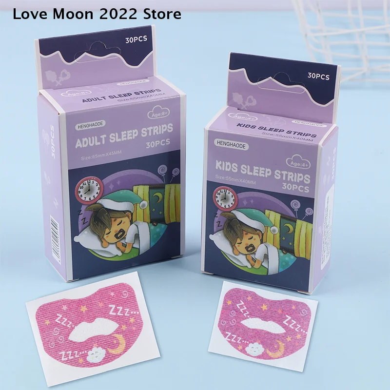 

【LM】30 шт./кор. полоска для рта для детей и взрослых, дыхание в носу, против храпа, нетканая ткань, полоска для рта для сна