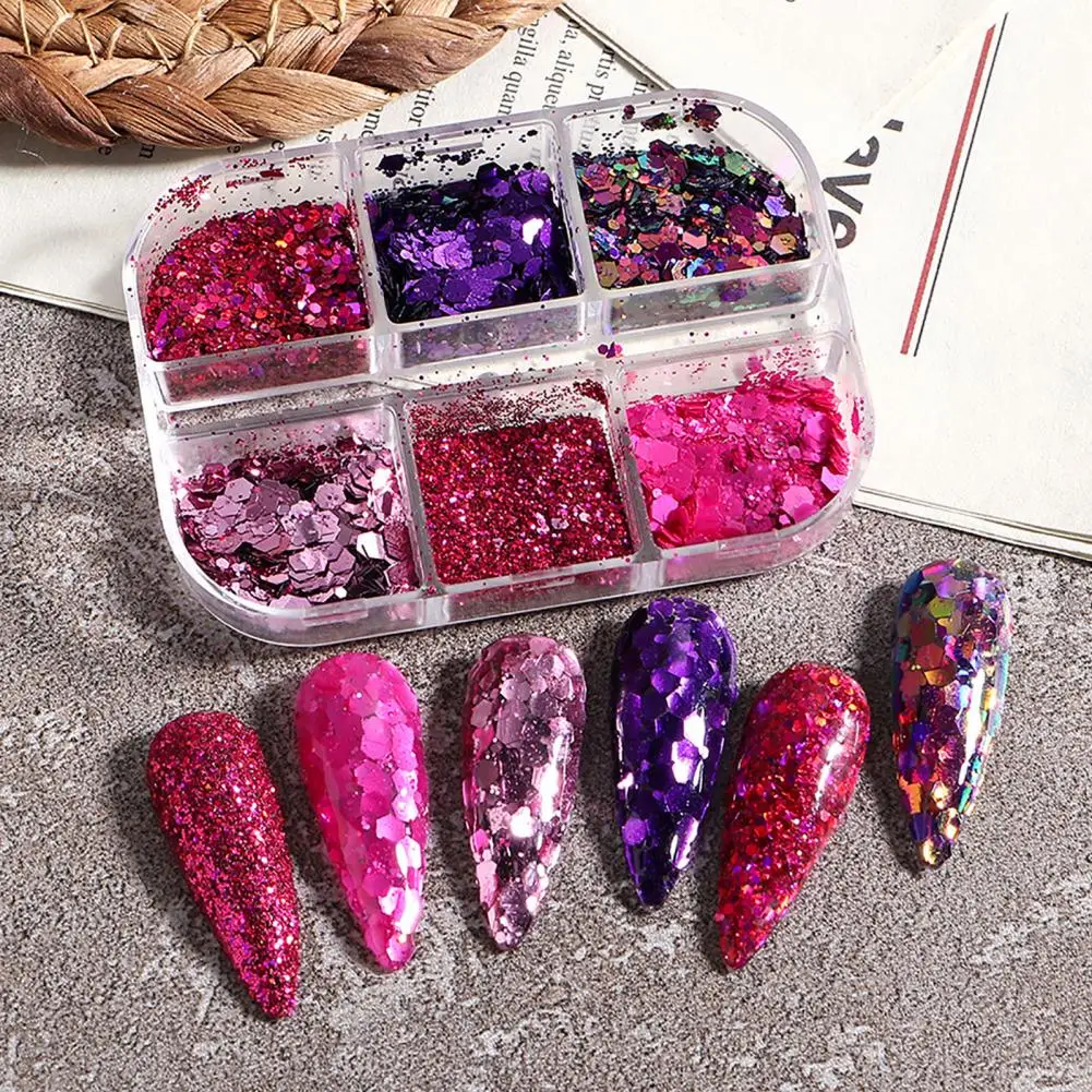 

Useful Nail Beauty Nail Art Glitter Sequins Manicures Decoration Vibrant Color Beautiful Nail Flake for Nail Salon