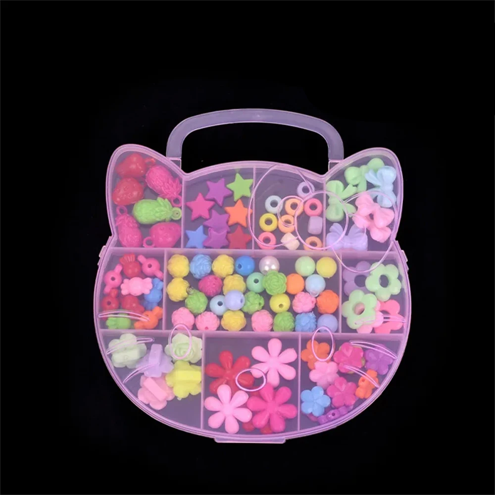 Hello Kitty Sanrio plastikowe pudełko do przechowywania biżuterii na naszyjnik kolczyki pigułki organizator koraliki do paznokci diamenty Rhinestone