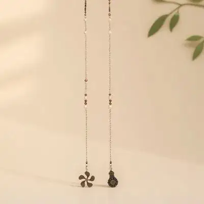 

2pcs Ceiling Fan Chain Pull Extension Ball Light Pendant Beaded Chains Dark Brown Decorative Replacement for Switches