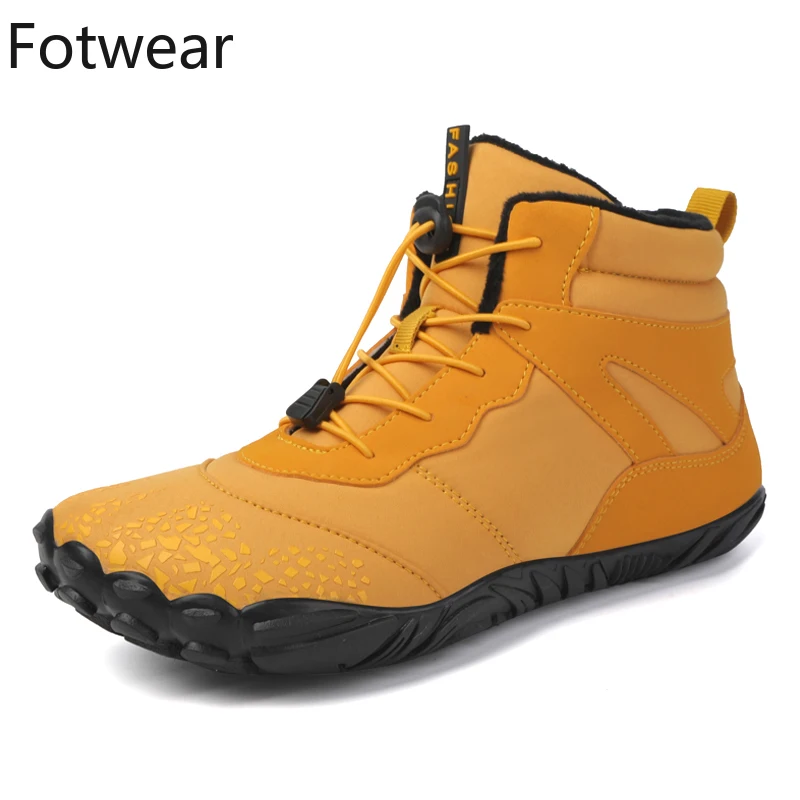 Winter Snow Boots Men Big Size Ankle Boots Long Plush Outdoor Warm Casual Shoes Lace Up Unisex Walking Sneakers Non-slip Durable