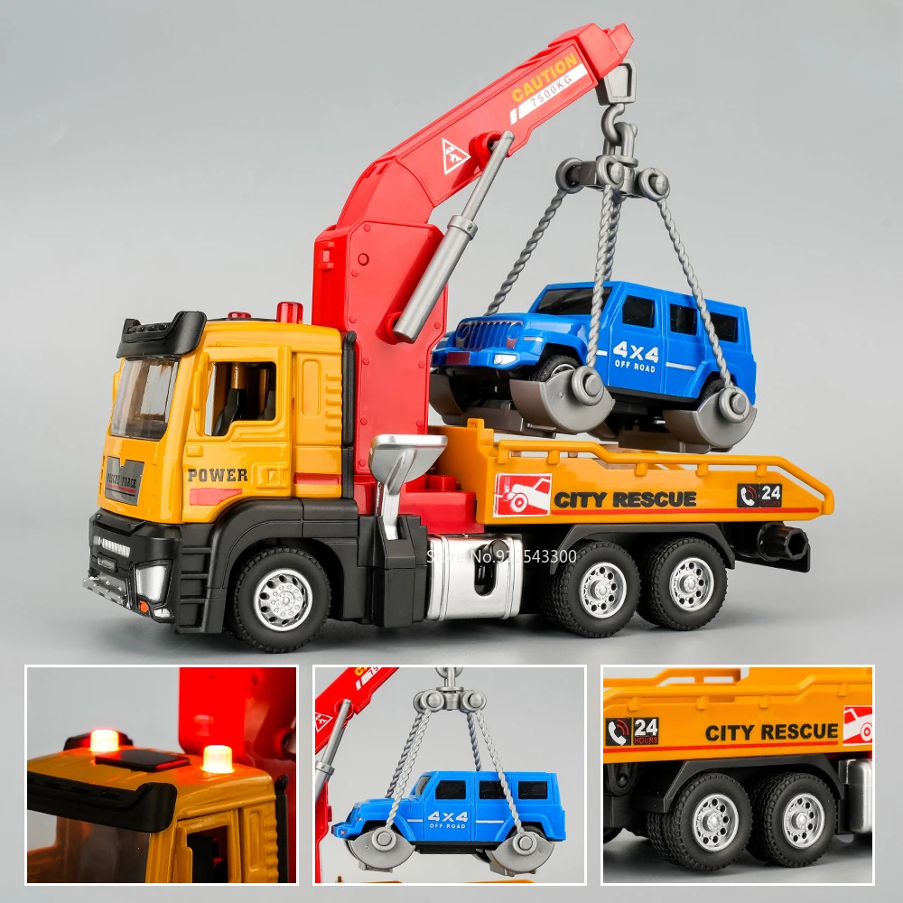 1:32 مقياس الأخشاب النقل رافعة لعبة مجسمة ضوء الموسيقى التراجع لودر أطفال بالريموت كنترول نماذج دييكاست ألعاب معدنية للأطفال #1