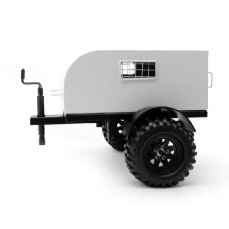 Simulation Metal White Trailer with Box for 1/10 RC Crawler Car Traxxas TRX4 Defender AXIAL SCX10 RC4WD RTG KM Accessories