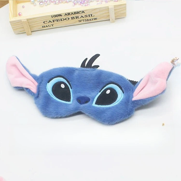 Disney simpatico maschera per gli occhi per il sonno cappuccio da viaggio per cartoni animati studenti uomini e donne allevia l'affaticamento degli occhi maschera per gli occhi traspirante in peluche