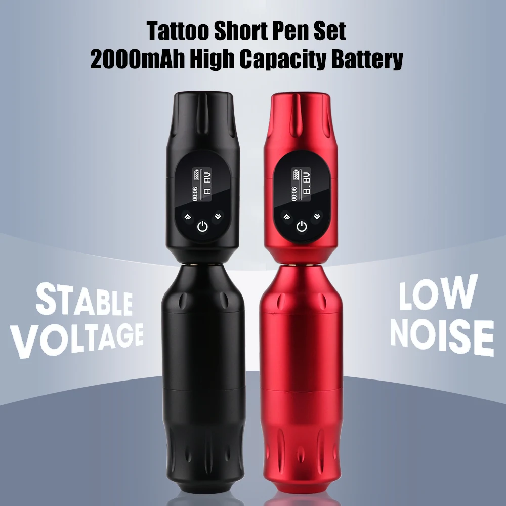 Rotary Tattoo Machine Set Tattoo Pen with 2000mAh Portable Power Motor Permanent Makeup Digital Display Power Supply