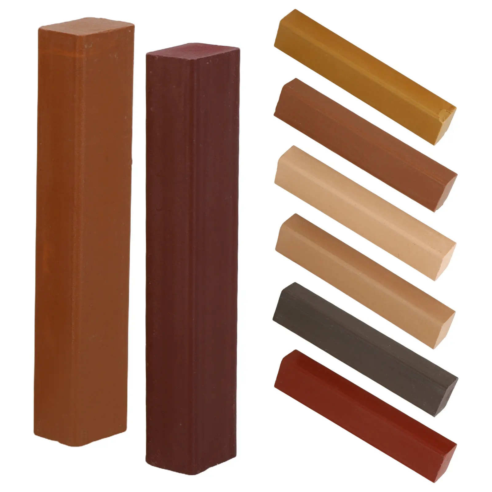 Kit de Reparación de Muebles de Madera de 8 Piezas, Barras de Cera Dura para Rellenar Pisos, Ceras de Fusión Rápida para Reparar Golpes en Gabinetes y Madera