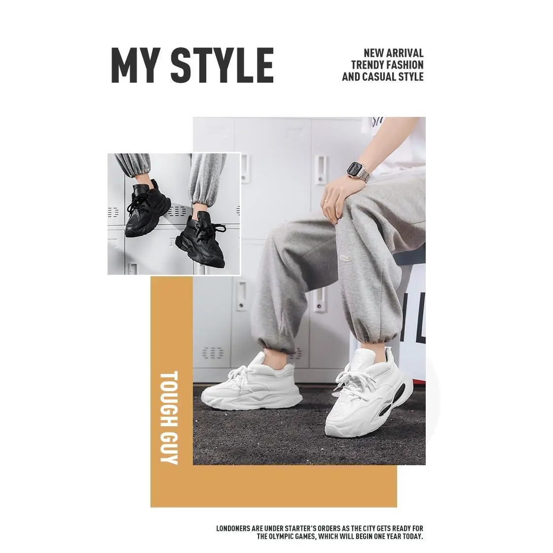 Men's Fashion Simple Cushioned Walking and Women's Running Shoes Sneakers Thick Sole, Lightweight and Breathable, Suitable for D