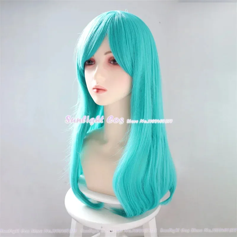 En Stock Anime Dragonball Bulma Buruma Cosplay peluca 65cm de largo verde mujeres pelo resistente al calor pelucas de fiesta Orejas de conejo + gorro de peluca gratis