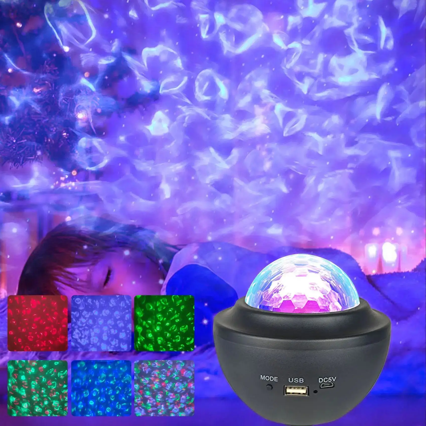 Planetário Galaxy Sky Projeção Luzes noturnas LED com BT Speaker, Lâmpada estrelada Nebulosa, Decoração do quarto