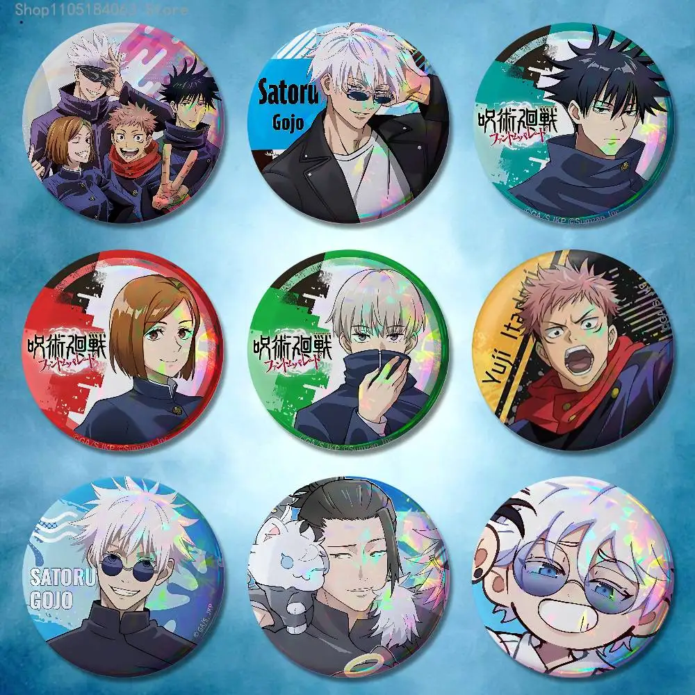 

Jujutsu Kaisen Satoru Gojo Badges 25 32 44 58 75 mm Round Cosplay Pin Bag Decor Fans Collect Friends Gifts Brooch Souvenir