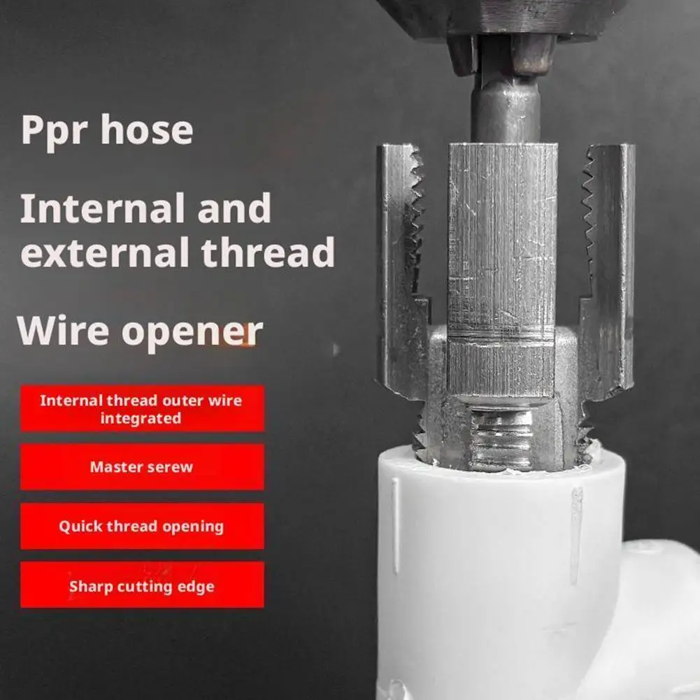 DN15 DN20 Pipe Threading Tool Hex Shank Die Internal External Threads 1/2&3/4 Water Pipes PPR PVC MPP Manganese Steel Detachable