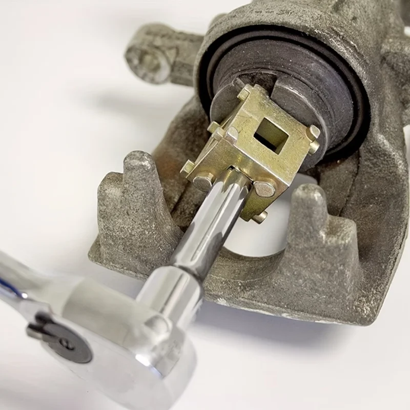 Universal Car Cube Brake Caliper Compression Tool,Durable Steel Auto Rear Disc Brake Piston Tool Fits 3/8