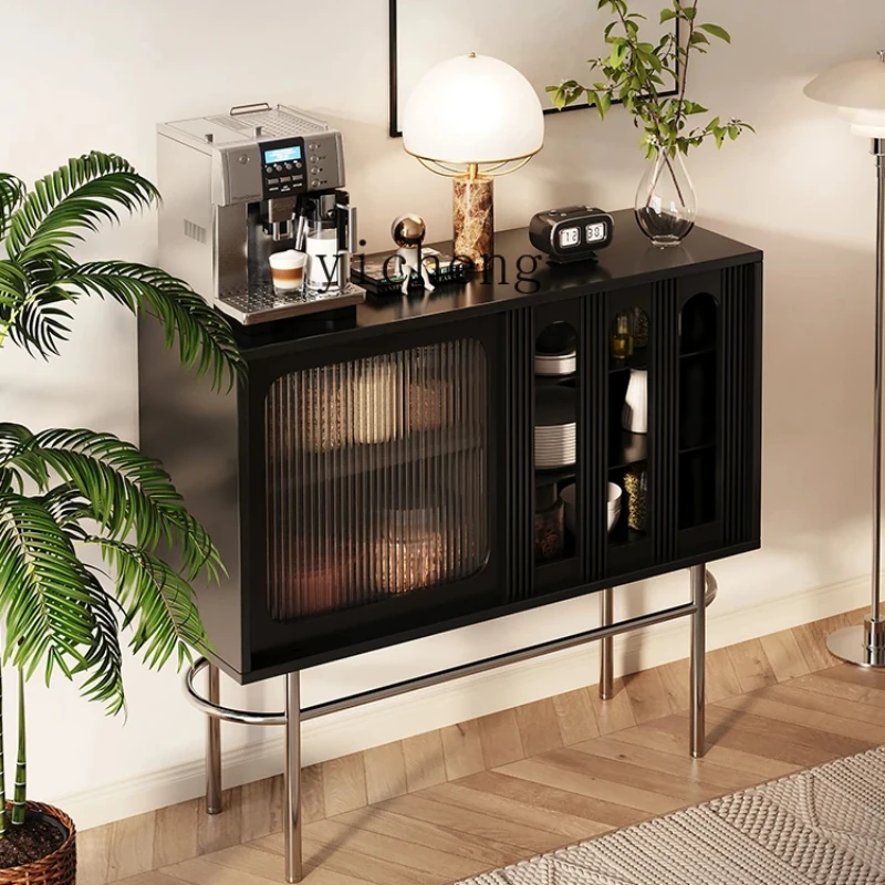 

ZZ solid wood porch cabinet high-end sofa small side cabinet stainless steel storage magazines and newspapers