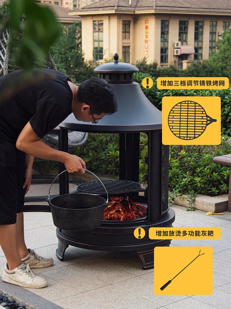 Terrazza Grill Riscaldatore domestico Fuoco da campo Griglia da tè