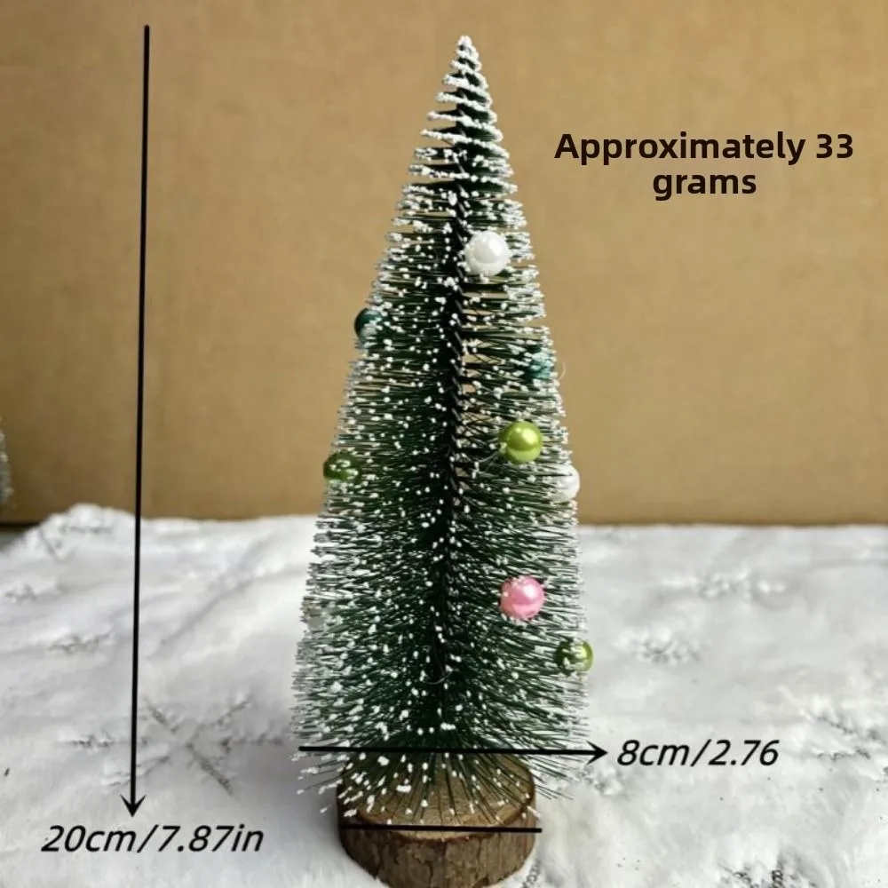 15/20/25/30cm Christmas Tree Cedar Tree Plastic Mini Snowflake Pine Needle Tree Miniature Snow Decor