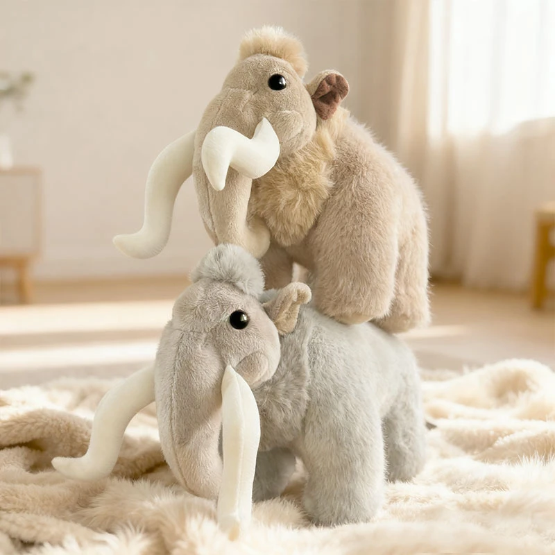 

27cm Lifelike Mammoth Plush Toy Simulation Stuffed Animal Mammoth Soft Doll Home Decoration Kid Gift