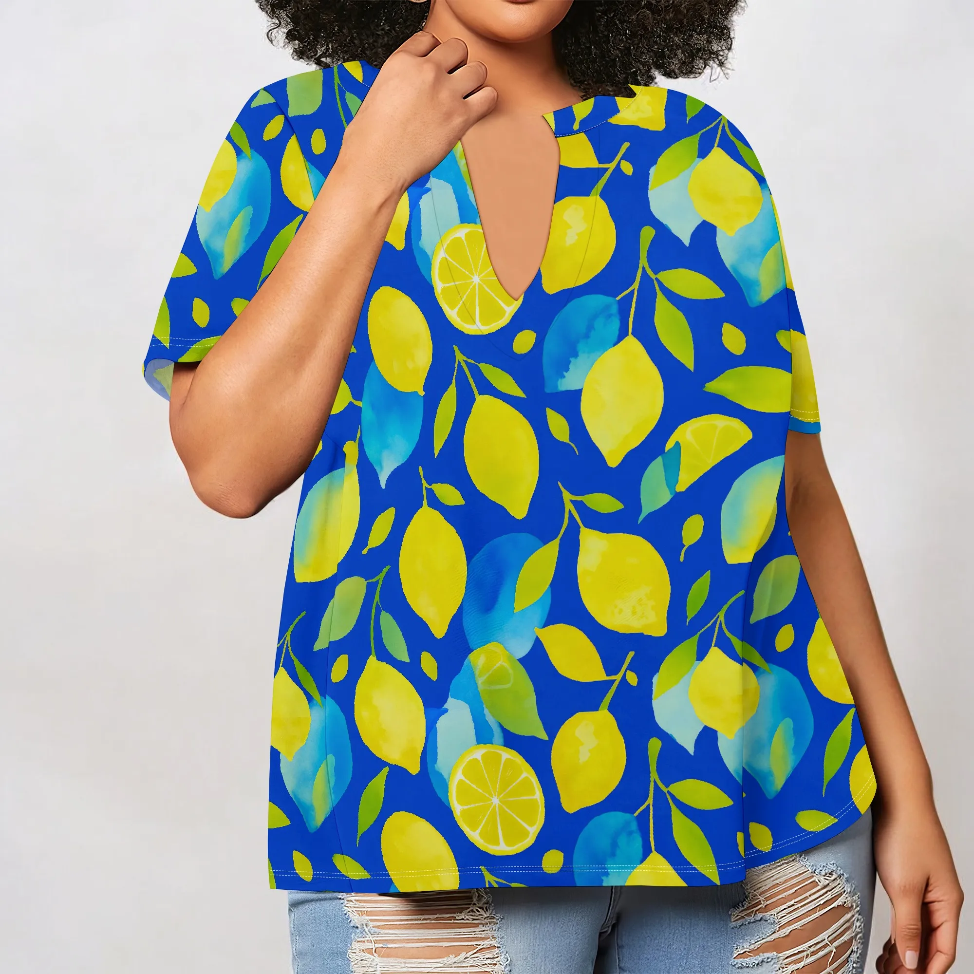 

Short Sleeve Shirts for Women V Neck Loose Collared Button Down Shirt Casual Summer Tops with Pockets Beach Blouse