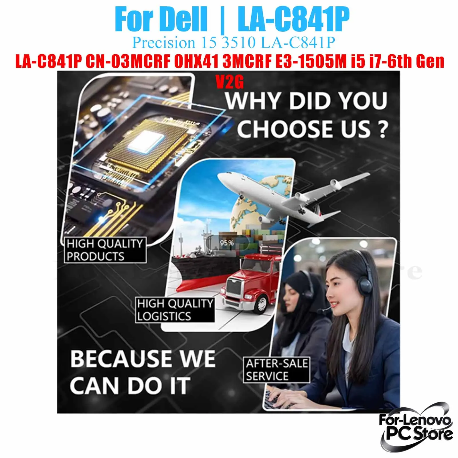 

LA-C841P For DELL Inspiron 15 3501 LA-C841P Notebook Motherboard 100% Tested Laptop Mainboard