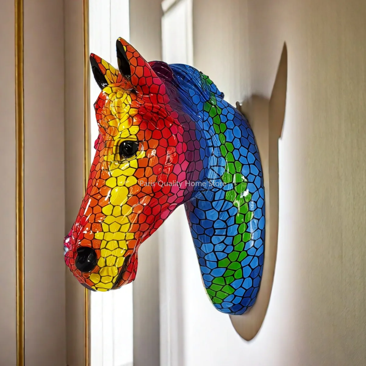 

Home Color Horse Head Wall Hanging Decoration Living Room Decoration Living Room Decoration Resin Crafts