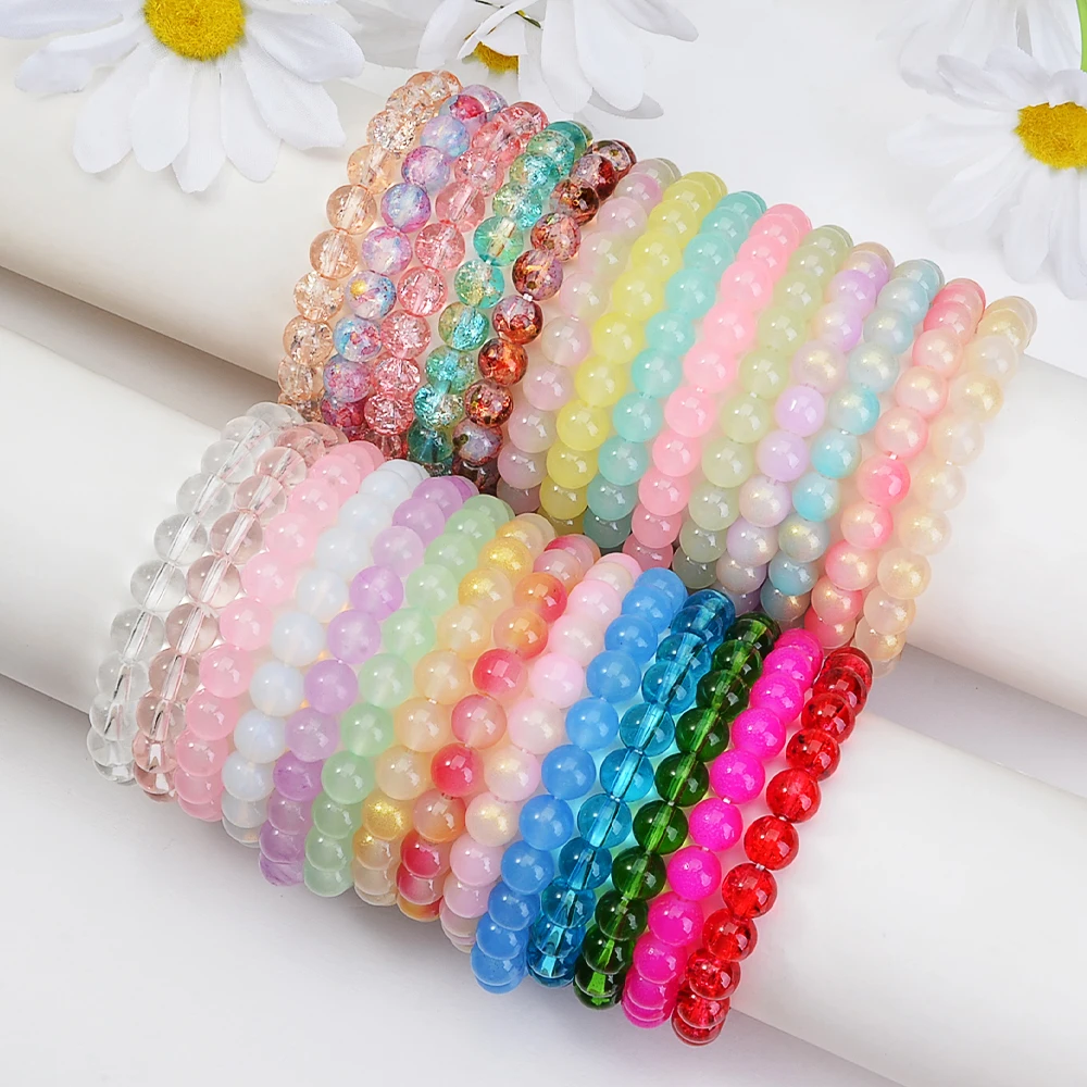 5/10/20/30/50 Piece Random Multi-piece Set Bohemian Beaded 6/8/10mm Natural Stone Beaded Bracelet for Men and Women