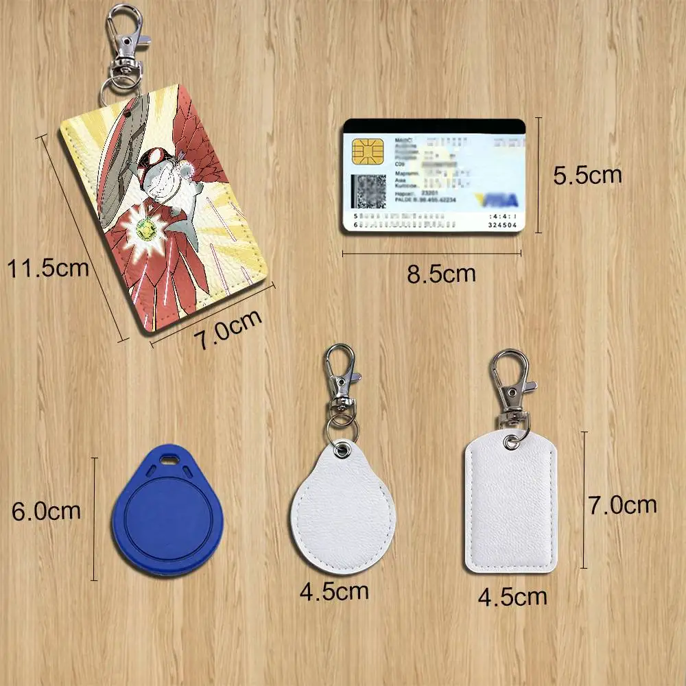 Land Shark cute Jeff Leather Keychain Badge Holder with Lanyard - ID/Access Card Holder, Key Ring Accessory, Gift Option