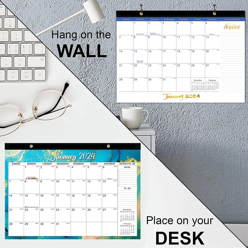 تقويم حائط بفتحة ، تقويم شهري للجدار ، 3 قطعة ، من 2024 إلى 2025 ، 15.7 × 12 بوصة ، 18