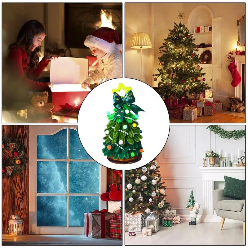 Kit de artesanía de árbol de Navidad 3D, árbol de Navidad para niños pequeños con adornos de luces, decoración para niños, Kit de fabricación de tarjetas artesanales de Navidad