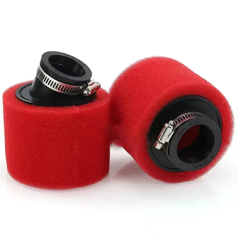 Double Layer Sponge Air Filter with Straight and Curved Inlets for Beach Bikes Off Road Motorcycles Universal Replacement