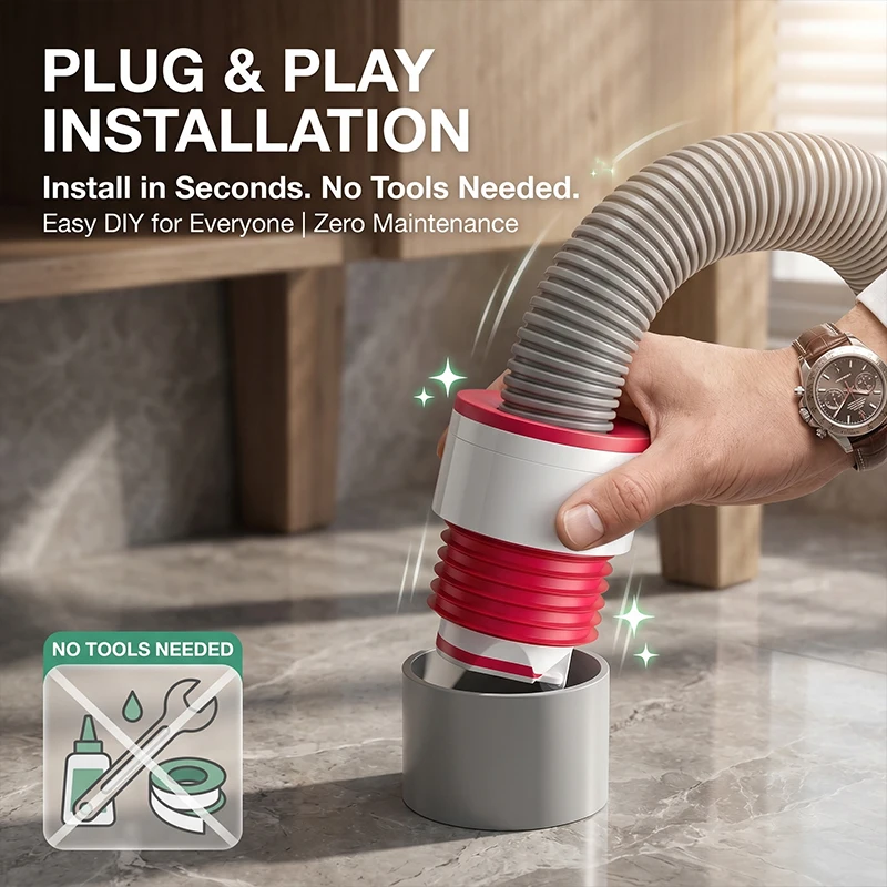 Kitchen Bathroom Sewer Drain Pipe Sealing Plug Anti Odor Backflow Preventer Universal 50mm 75mm PVC Tube Stopper Ring