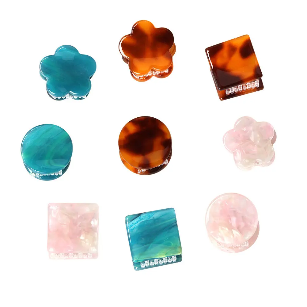 9Pcs Flower Hair Clips Mini Claw Clips Lightweight Comfortable Secure Grip Hair Accessories for Girls Kids