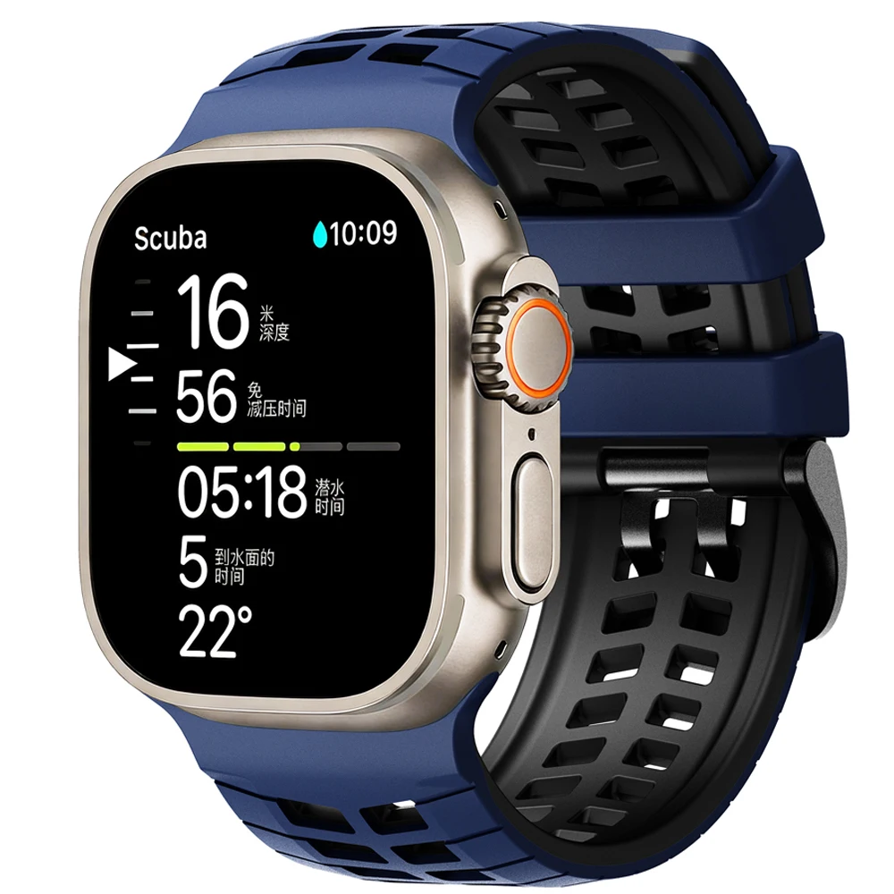Atmungsaktives Armband für Apple Watch Ultra 3 2 Series 11 10 9 7 8 6 SE 49mm 45mm 46mm 42mm 44mm Silikonarmband Correa iWatch Armband