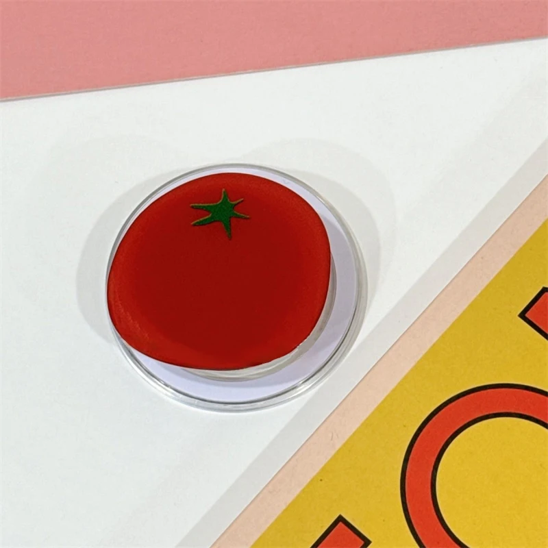 Cute Red Tomato For Magsafe Magnetic Phone Grip Tok Griptok Stand For iPhone 17 16 Foldable Wireless Charging Case Holder Ring