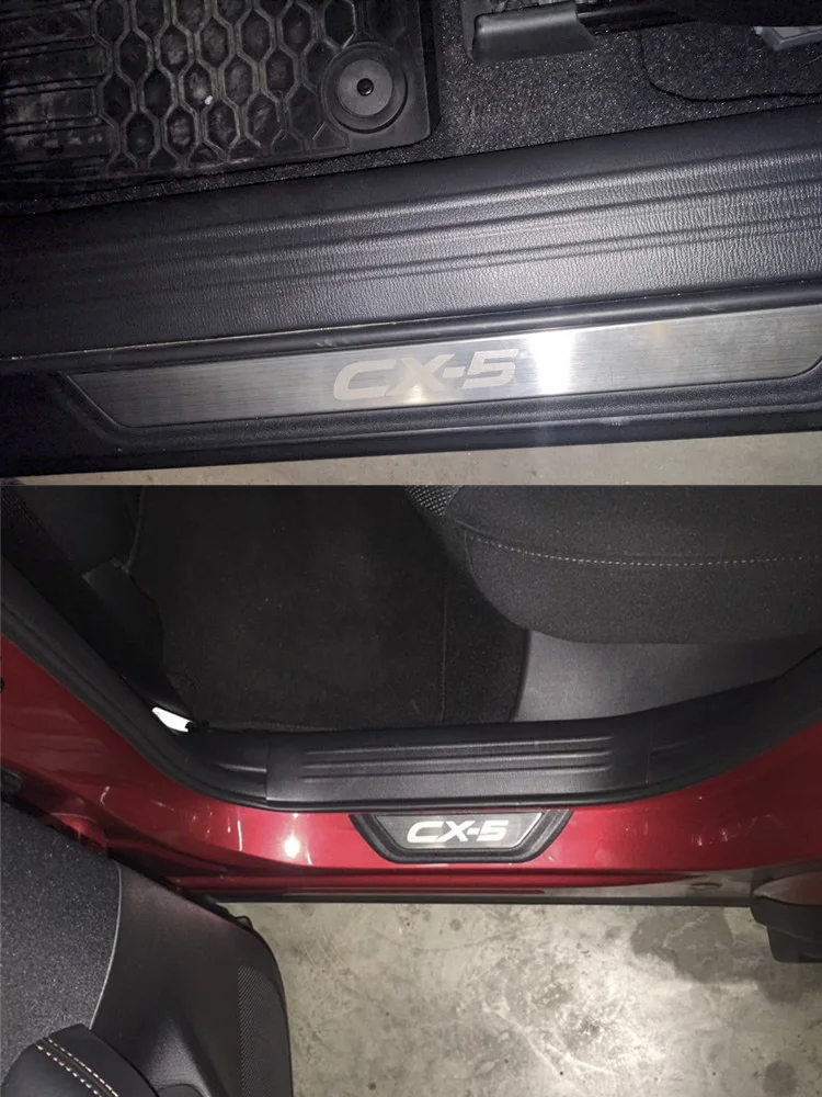 Listwy ochronne progu drzwi samochodowych ze stali nierdzewnej chromowane do Mazda CX-5 CX5 KF 2017-2023 2024 2025 Akcesoria do stylizacji samochodu — 2