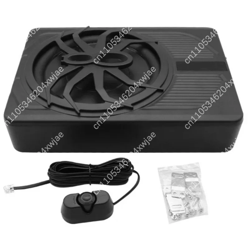 10 Inch Slim Under Seat Powered Car Subwoofer Spider Grill RGB LED APP Control 1200W Built-in Amp for Truck SUV RV