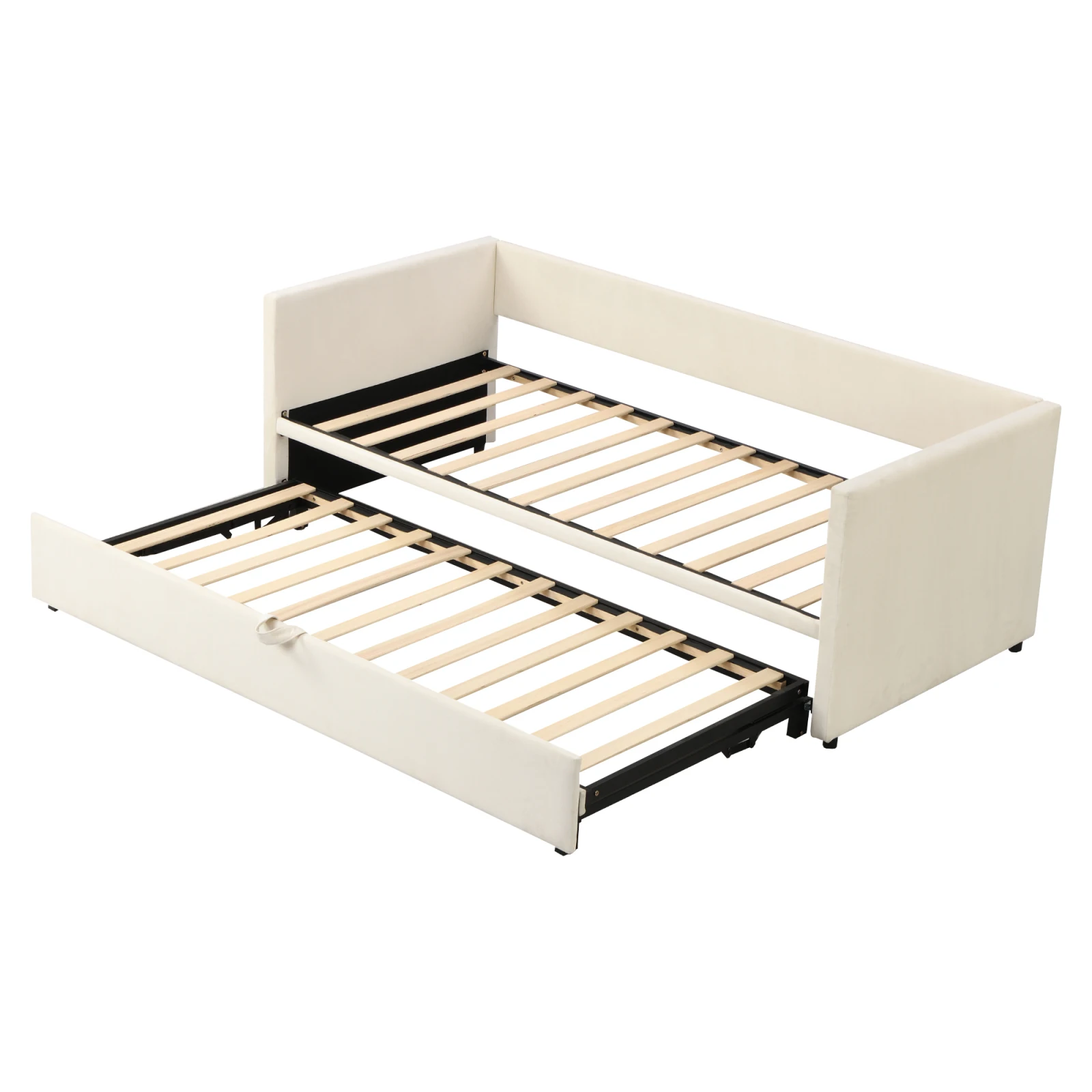 Comanlai slaapbank met uittrekbaar bed, 90/180×200cm tweepersoonsbed, bedframe dat kan worden uitgeklapt tot een gastenbed van dezelfde hoogte - afbeelding 2