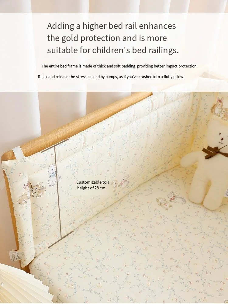 Krippe Bumpe Weiche Reine Baby Bettgitter Wrap Anti-Kollisionsstreifen für Baby Bettgitter Spleißen Bett Schutz Abdeckung Baby Bett Stoßstange – Detail 7
