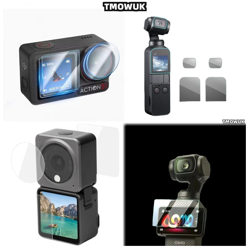 

For DJI Pocket 1 2 Osmo Pocket 3, Protective Glass Shield For Action 2 4 Pro Camera Screens.