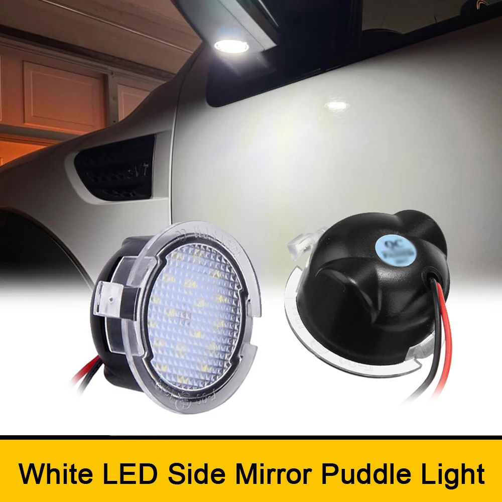 

2x LED Under Side Mirror Puddle Lights Canbus For Ford Edge Explorer Expedition Everest Flex Fusion F-150 Raptor Taurus Mustang